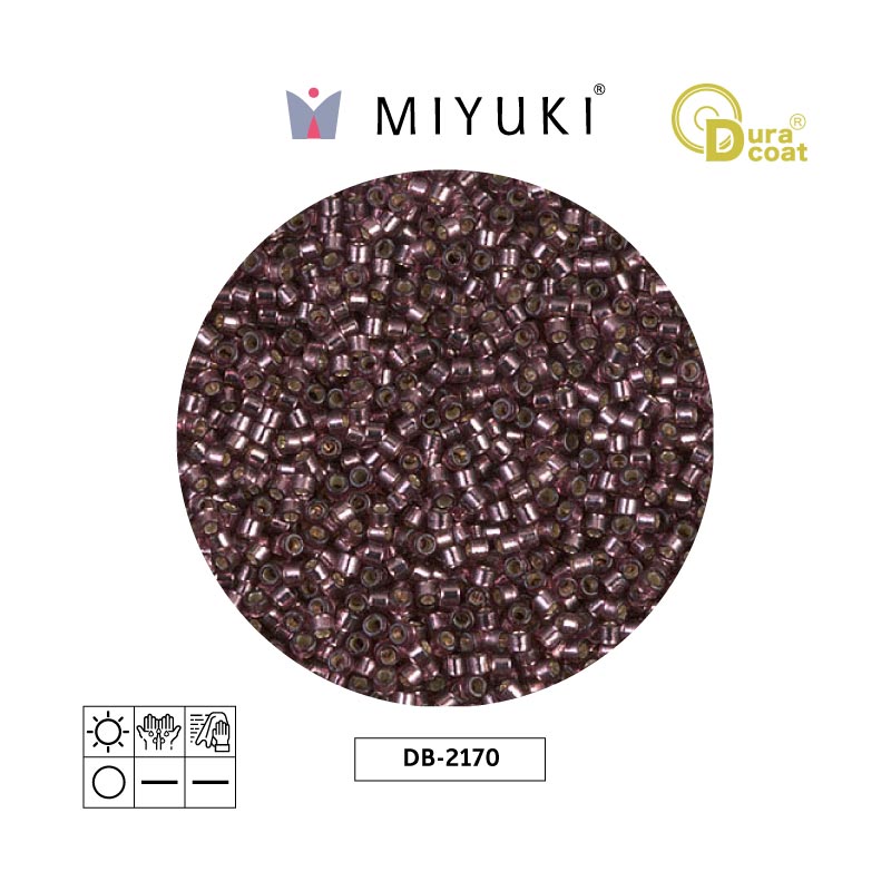 Miyuki delica 11/0 DB2170 plateado forrado raisin Duracoat x 50gr