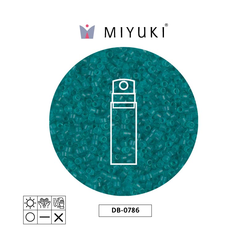 Miyuki delica 11/0 DB0786 frosted transparent teal x 10g