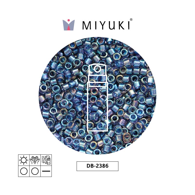 Miyuki delica 11/0 DB2386 color forrado night cielo x 10g