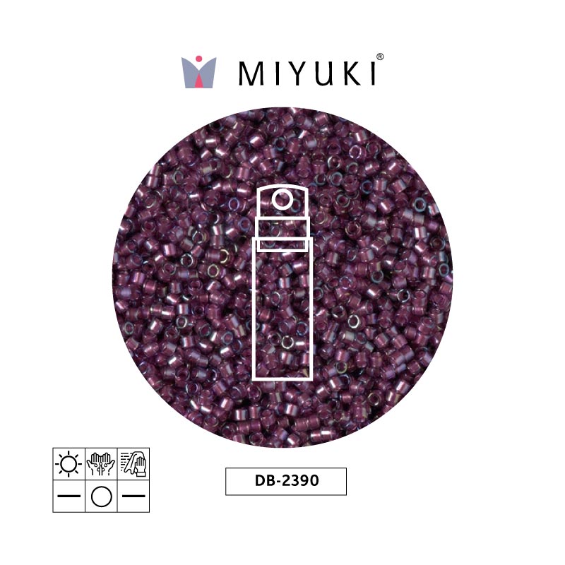 Miyuki delica 11/0 DB2390 color lined brandy x 10g