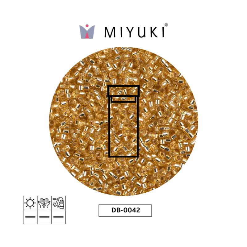 Miyuki delica 11/0 DB0042 gold lined crystal x 3g