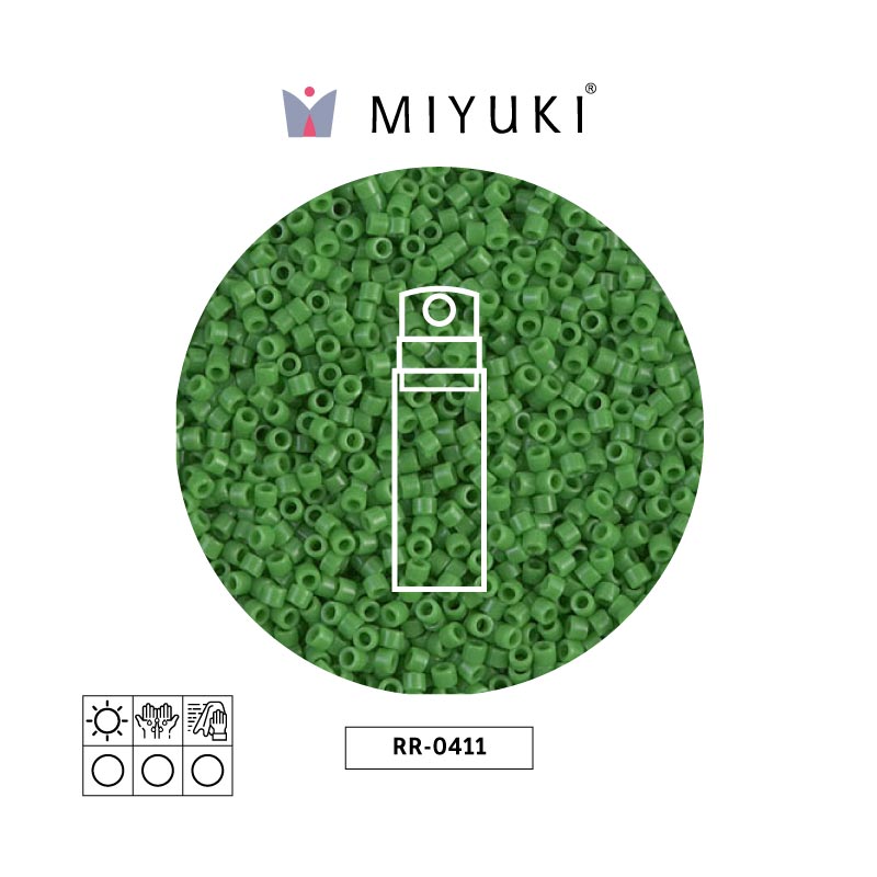 Mostacilla Miyuki rocalla 11/0 RR0411 opaco verde x 10g