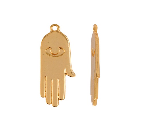 [26695] Dije mano hamsa A20983 31x13mm/rodio x und