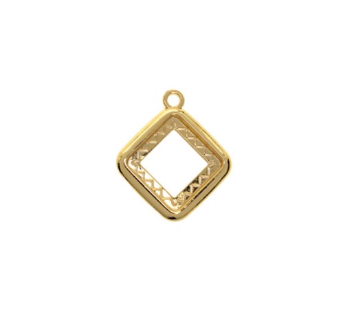 [26782] Pendiente rombo 27x23mm A-36167/rodio x und