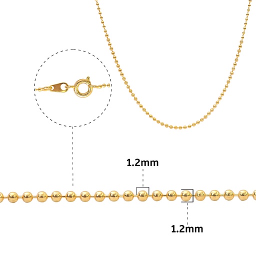 [32339] Cadena rodio bolitas 1.2B-1.27 45cm x und