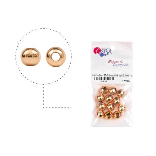 [31853] Bola rodio ST-1/10mm hole 3.5mm x 12unds