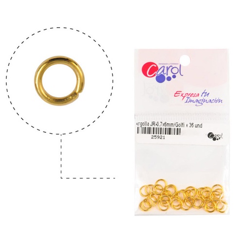 [25921] Argolla JR-0.8x6mm/rodio x 36 und