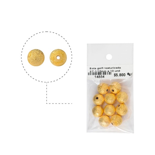 [14854] Bola rodio texturizada ST-1/10mm x 10 und