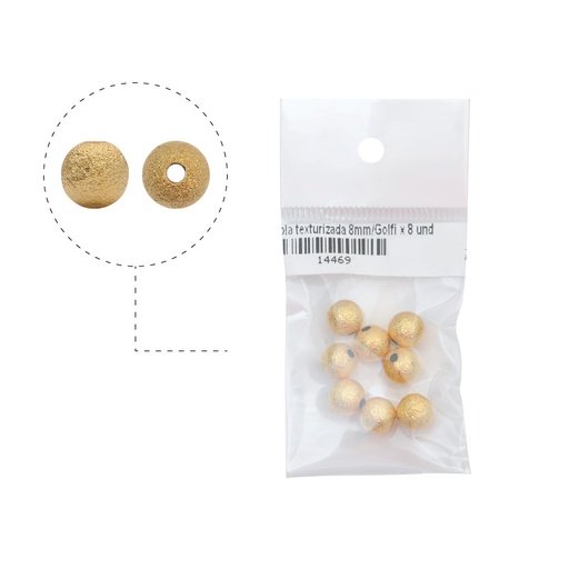 [14469] Bola rodio texturizada 8mm x 8 und