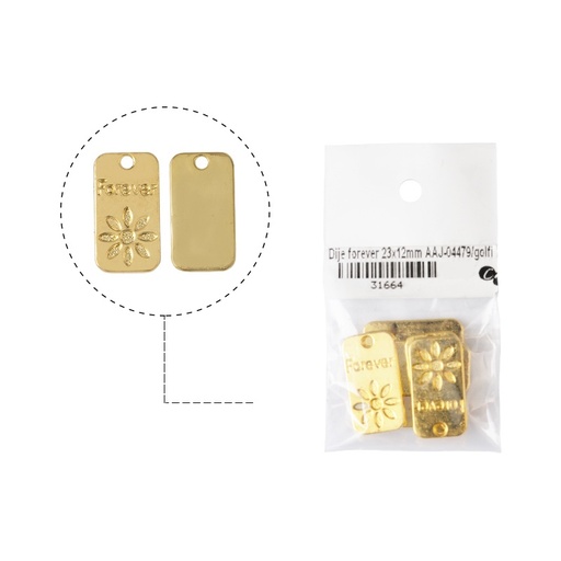 [31664] Dije forever 23x12mm AAJ-04479/rodio x 6 und