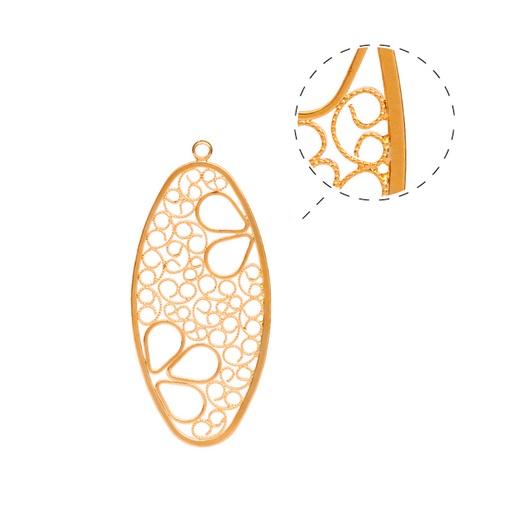 [31932] Filigrana oval 20x40mm/rodio x par