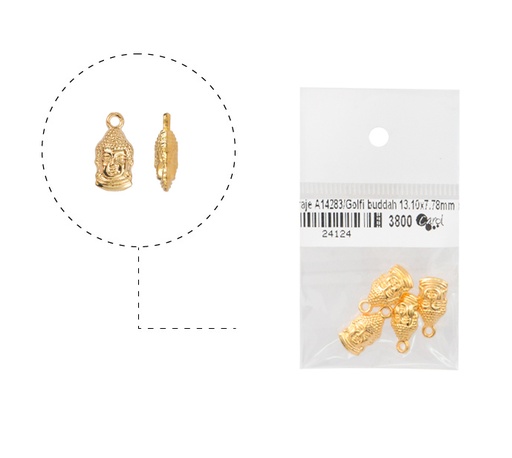 [24124] Herraje A14283/rodio buddah 13.10x7.78mm x 4 unds