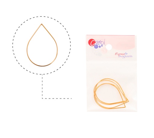 [26205] Marco gota D 34.7x47.1x1mm/rodio x 4 unds