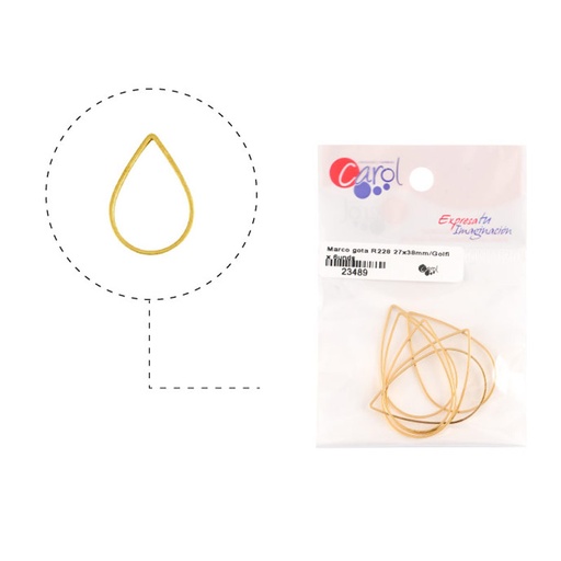 [23489] Marco gota R228 27x38mm/rodio x 6unds