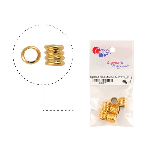 [28107] Separador cilinduo 10x9mm DA12-1873/rodio x 6 und
