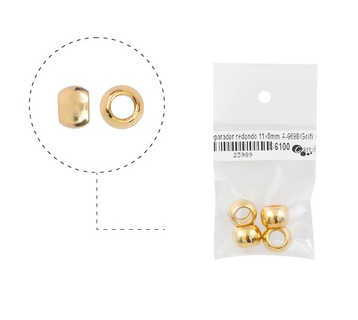 [23989] Separador redondo 11x8mm A-9698/rodio x 4 unds