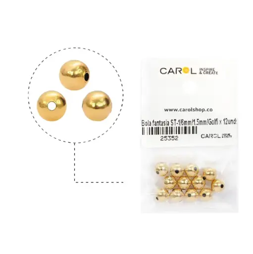 [25352] Bola rodio ST-1/6mm/1.5mm x 12unds