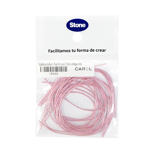 [15848] Alambre bullion - french wire 0.7mm vintage rose x 5g