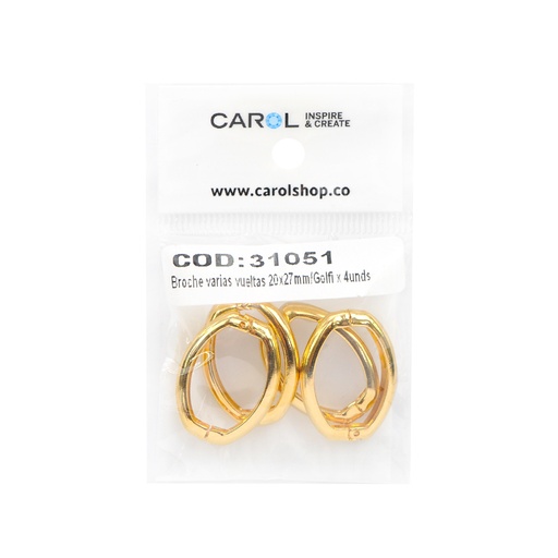 [31051] Broche varias vueltas 20x27mm/rodio x 4unds
