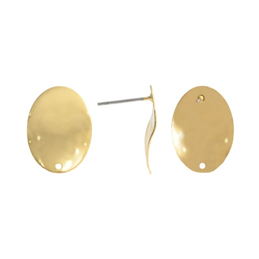 [31237] Arete oval prensado con perforacion 20mm/rodio x par