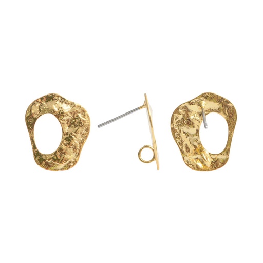 [31236] Arete rd martillado con argolla 18mm/rodio x par