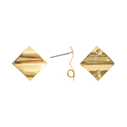 [31287] Arete rombo prensado con argolla 17mm/rodio x par