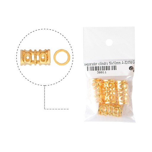[30811] Separador cilindro 19x10mm A-32058/rodio x 4unds