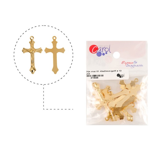 [31648] Cruz 01 43x23mm/golfi x 6 unds