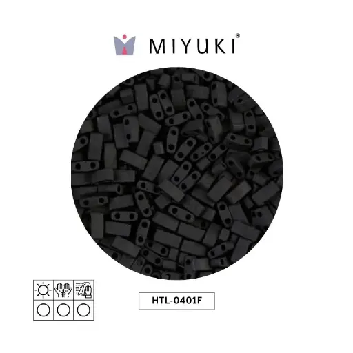 [29401] Miyuki half tila 5x2.3x1.9mm HTL0401F mate negro x 250G