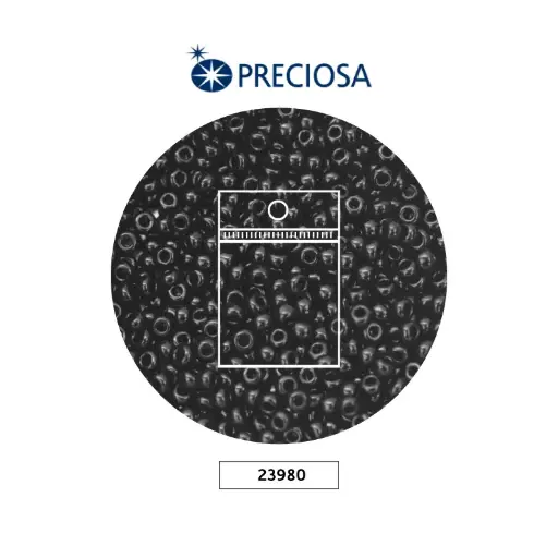 [17840] Mostacilla checa preciosa 10/0 2mm 23980 OP negra x 50g