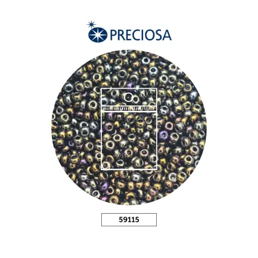 [20720] Mostacilla checa preciosa 10/0 2mm 59115 P cafe irizado x 50 gr