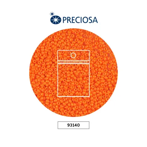 [18791] Mostacilla checa preciosa 2mm 93140 OP naranja x 50g