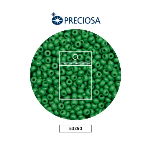 [25822] Mostacilla checa preciosa 8/0 3mm 53250 verde x50g