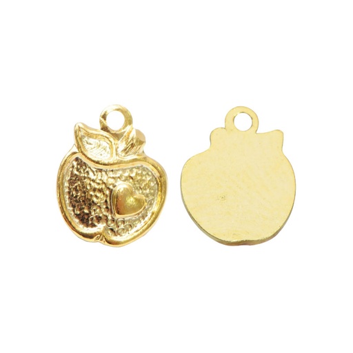 [14172] Dije manzana con corazon 9.5x7.5mm PA05175/rodio x par