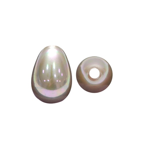 [28770] Perla sintetica gota 1H 6x8mm gray AB A77 x und