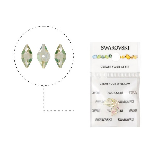 [23540] 5747 swarovski double spike crystal luminous green 12x6mm x 2unds