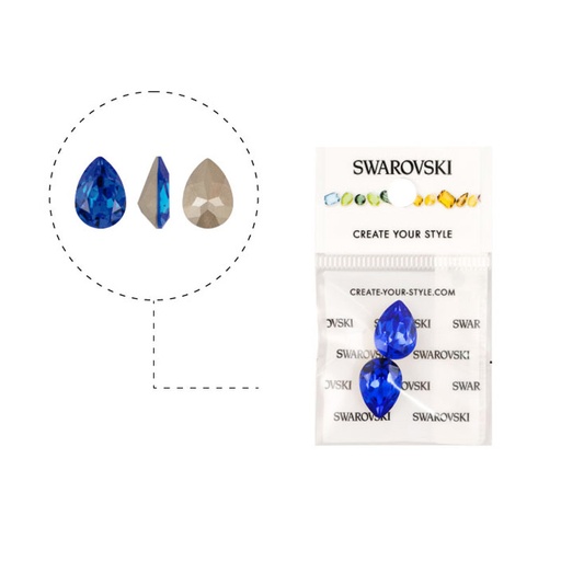 [16116] 4320 swarovski pera majes blue F 14x10mm x 2unds