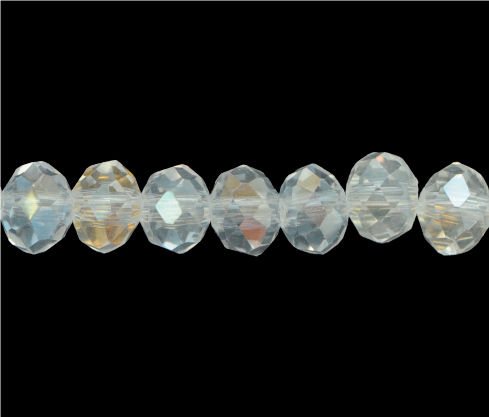 [11759] Murano rondela facetada 6mm cristal 02 AB x 100 unds