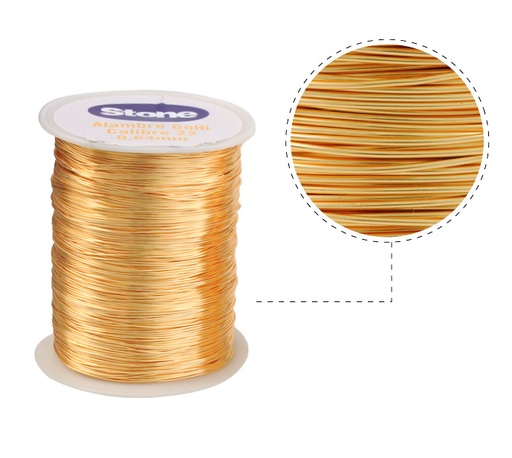 [11934] Alambre para bisuteria stone dorado N.22 0.64mm x Kg (420m aprox)