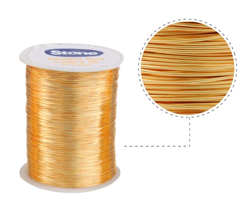 [11937] Alambre para bisuteria stone dorado N.26 0.40mm x Kg (875m aprox)