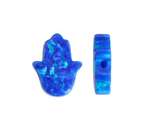 [12969] mano de fátima opal 8x10mm azul 50 x und