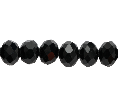 [14248] Murano rondela facetada 8mm negro 01 x 65unds