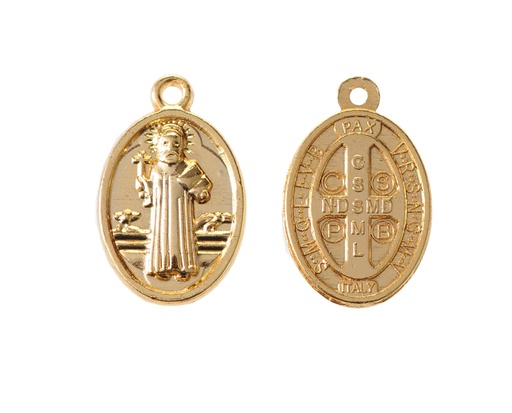 [15597] Medalla san benito 063 22x14mm/rodio x und