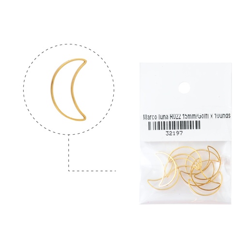 [32197] Marco luna R022 15mm/rodio x 10unds