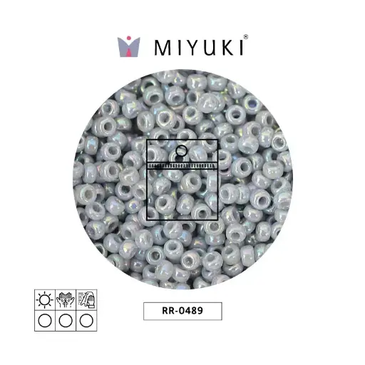 [23179] Mostacilla Miyuki rocalla 11/0 RR0489 opaco medium gris AB x 25g