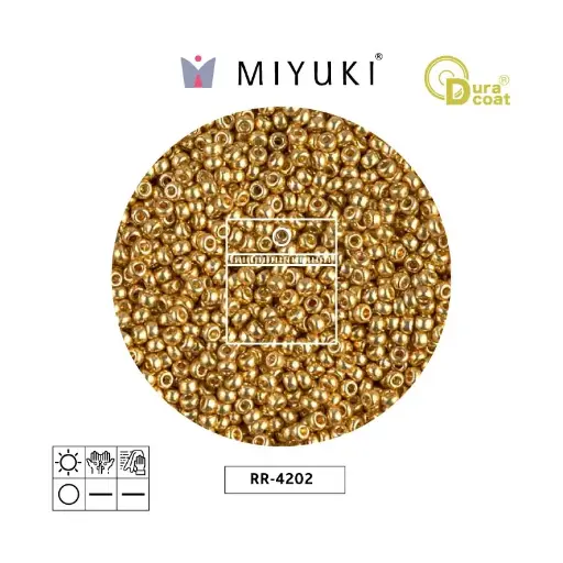 [18668] Mostacilla Miyuki rocalla 11/0 RR4202 galvanizado dorado Duracoat x 25g
