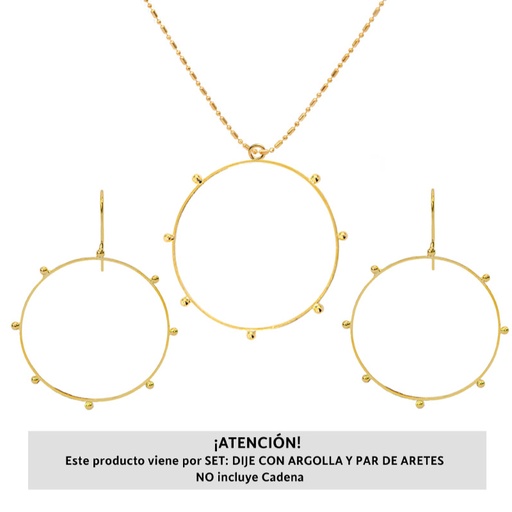 [29641] Marco circulo aretes y dije 35mm/rodio x set