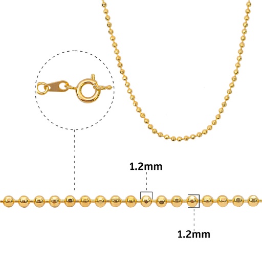 [32344] Cadena rodio bolitas 1.2BD/C1.20/45cm x und