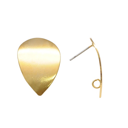 [31271] Arete hoja concava con argolla 25mm/rodio x par