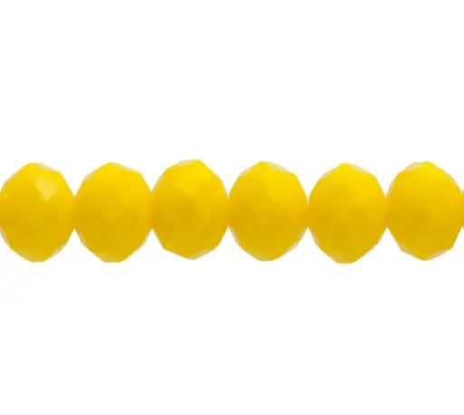 [03873] Murano rondela facetada 8mm amarillo solido 76 x 62unds